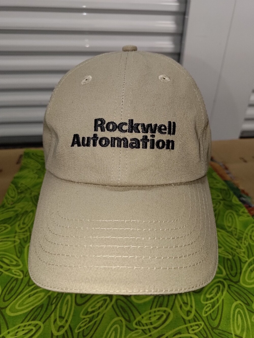 Rockwell Automation Embroidered Logo Cotton Beige Strapback Hat Cap
